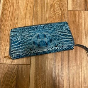 Brahmin NWT Skylar Lagoon Melbourne Leather Clutch Wallet Teal